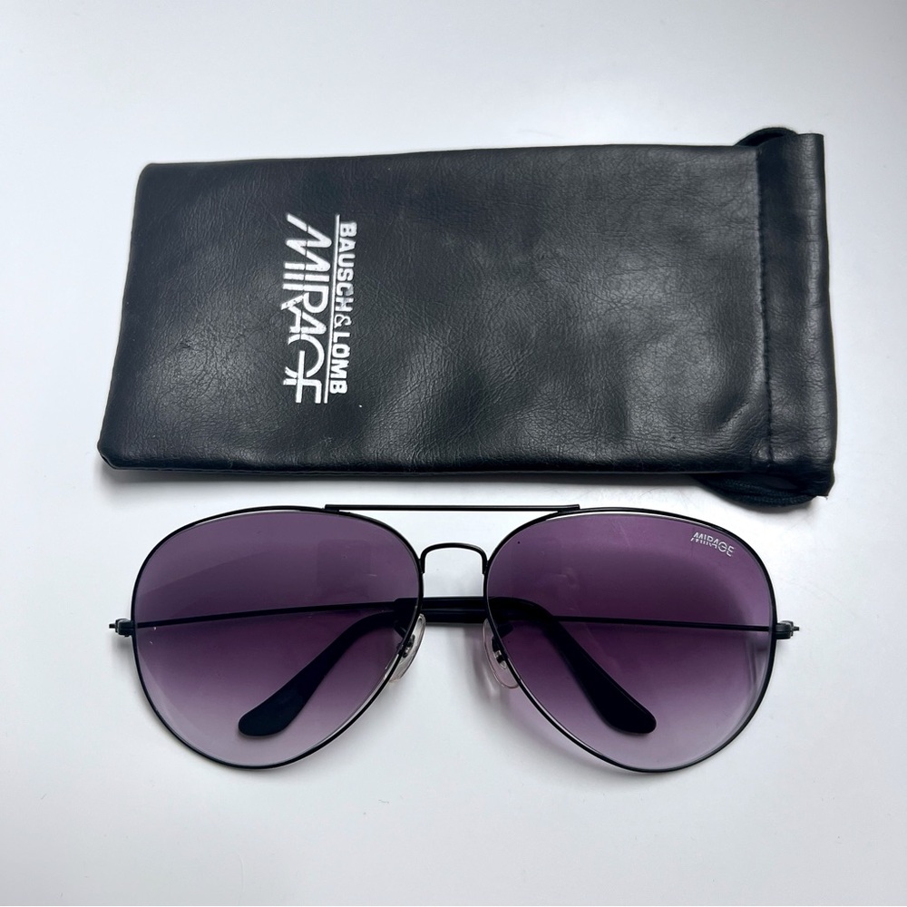 Vintage B&L Bausch & Lomb USA Mirage Large 65mm Purple Aviator Sunglasses